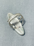 Impressive Native American Navajo Jet Inlay Sterling Silver Ring-Nativo Arts