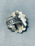 Impressive Native American Navajo Sterling Silver Buffalo Ring-Nativo Arts