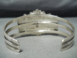 Impressive Native American Navajo Turquoise Cluster Sterling Silver Bracelet-Nativo Arts