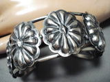 Impressive Navajo Sterling Silver Concho Bracelet Native American-Nativo Arts