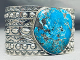 Impressive San Felipe Blue Diamond Turquoise Sterling Silver Bracelet-Nativo Arts