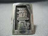 Impressive Vintage Hopi Sterling Silver Kachina Ring Native American Old-Nativo Arts