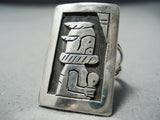Impressive Vintage Hopi Sterling Silver Kachina Ring Native American Old-Nativo Arts