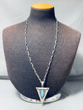 Impressive Vintage Native American Navajo Blue Diamond Turquoise Sterling Silver Necklace-Nativo Arts