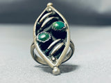 Impressive Vintage Native American Navajo Cerrillos Turquoise Sterling Silver Ring-Nativo Arts