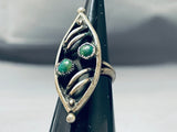 Impressive Vintage Native American Navajo Cerrillos Turquoise Sterling Silver Ring-Nativo Arts