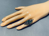 Impressive Vintage Native American Navajo Cerrillos Turquoise Sterling Silver Ring-Nativo Arts
