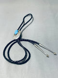 Impressive Vintage Native American Navajo Denim Lapis Sterling Silver Bolo-Nativo Arts