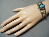 Impressive Vintage Native American Navajo Turquoise Sterling Silver Bracelet-Nativo Arts