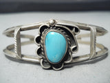 Impressive Vintage Native American Navajo Turquoise Sterling Silver Bracelet-Nativo Arts
