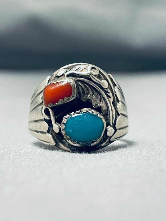 Impressive Vintage Native American Navajo Turquoise Sterling Silver Ring-Nativo Arts