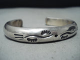 Impressive Vintage Native American Navajo Wave Stamp Sterling Silver Bracelet-Nativo Arts