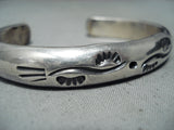 Impressive Vintage Native American Navajo Wave Stamp Sterling Silver Bracelet-Nativo Arts