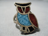 Impressive Vintage Native American Zuni Turquoise Sterling Silver Ring Old-Nativo Arts
