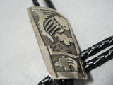 Impressive Vintage Navajo Sterling Silver Bolo Native American-Nativo Arts