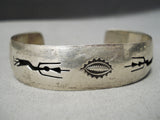 Impressive Vintage Navajo Sterling Silver Bracelet Old Native American-Nativo Arts
