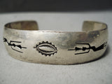 Impressive Vintage Navajo Sterling Silver Bracelet Old Native American-Nativo Arts