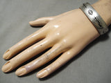 Impressive Vintage Navajo Sterling Silver Bracelet Old Native American-Nativo Arts