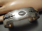 Impressive Vintage Navajo Sterling Silver Bracelet Old Native American-Nativo Arts