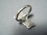 Impressive Vintage Zuni Turquoise Sterling Silver Ring Native American Old-Nativo Arts