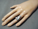 Impressive Vintage Zuni Turquoise Sterling Silver Ring Native American Old-Nativo Arts