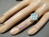 Impressive Vintage Zuni Turquoise Sterling Silver Ring Native American Old-Nativo Arts