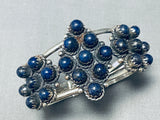 Incredible Native American Navajo Circular Lapis Sterling Silver Bracelet Cuff-Nativo Arts