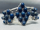 Incredible Native American Navajo Circular Lapis Sterling Silver Bracelet Cuff-Nativo Arts