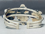 Incredible Native American Navajo Circular Lapis Sterling Silver Bracelet Cuff-Nativo Arts