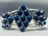 Incredible Native American Navajo Circular Lapis Sterling Silver Bracelet Cuff-Nativo Arts