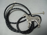 Incredible Native American Navajo Sterling Silver Horse Bolo-Nativo Arts
