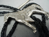 Incredible Native American Navajo Sterling Silver Horse Bolo-Nativo Arts