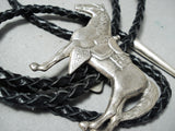 Incredible Native American Navajo Sterling Silver Horse Bolo-Nativo Arts