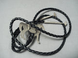 Incredible Native American Navajo Sterling Silver Horse Bolo-Nativo Arts