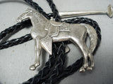 Incredible Native American Navajo Sterling Silver Horse Bolo-Nativo Arts