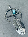 Incredible Native American Navajo Turquoise Sterling Silver Pendant-Nativo Arts