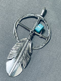 Incredible Native American Navajo Turquoise Sterling Silver Pendant-Nativo Arts