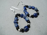 Incredible Navajo Lapis Sterling Silver Earrings Native American-Nativo Arts