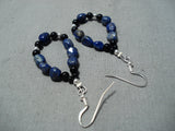 Incredible Navajo Lapis Sterling Silver Earrings Native American-Nativo Arts