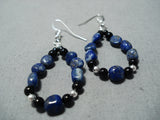 Incredible Navajo Lapis Sterling Silver Earrings Native American-Nativo Arts