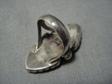 Incredible Vintage Native American Jewelry Navajo Chain Link Sterling Silver Turquoise Ring Old-Nativo Arts