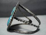 Incredible Vintage Native American Jewelry Navajo Opposite Direction Turquoise Sterling Silver Bracelet-Nativo Arts