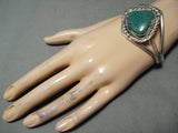 Incredible Vintage Native American Navajo #8 Turquoise Sterling Silver Bracelet Cuff-Nativo Arts
