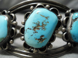 Incredible Vintage Native American Navajo Sky Blue Turquoise Sterling Silver Bracelet Cuff-Nativo Arts