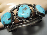 Incredible Vintage Native American Navajo Sky Blue Turquoise Sterling Silver Bracelet Cuff-Nativo Arts