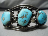 Incredible Vintage Native American Navajo Sky Blue Turquoise Sterling Silver Bracelet Cuff-Nativo Arts