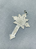 Incredible Vintage Native American Navajo Sterling Silver Cross Pendant-Nativo Arts