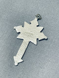 Incredible Vintage Native American Navajo Sterling Silver Cross Pendant-Nativo Arts
