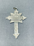 Incredible Vintage Native American Navajo Sterling Silver Cross Pendant-Nativo Arts