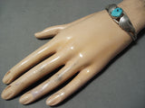 Incredible Vintage Native American Navajo Turquoise Sterling Silver Bracelet Old-Nativo Arts